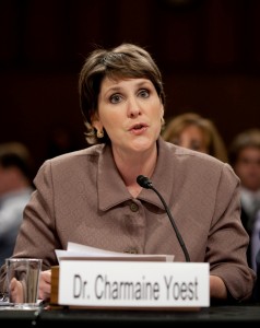 Charmaine Yoest, Ph.D. Providing testimony at Kagan Confirmation hearing